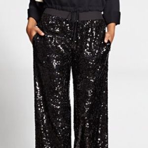 Black Sequin Palazzo Pants